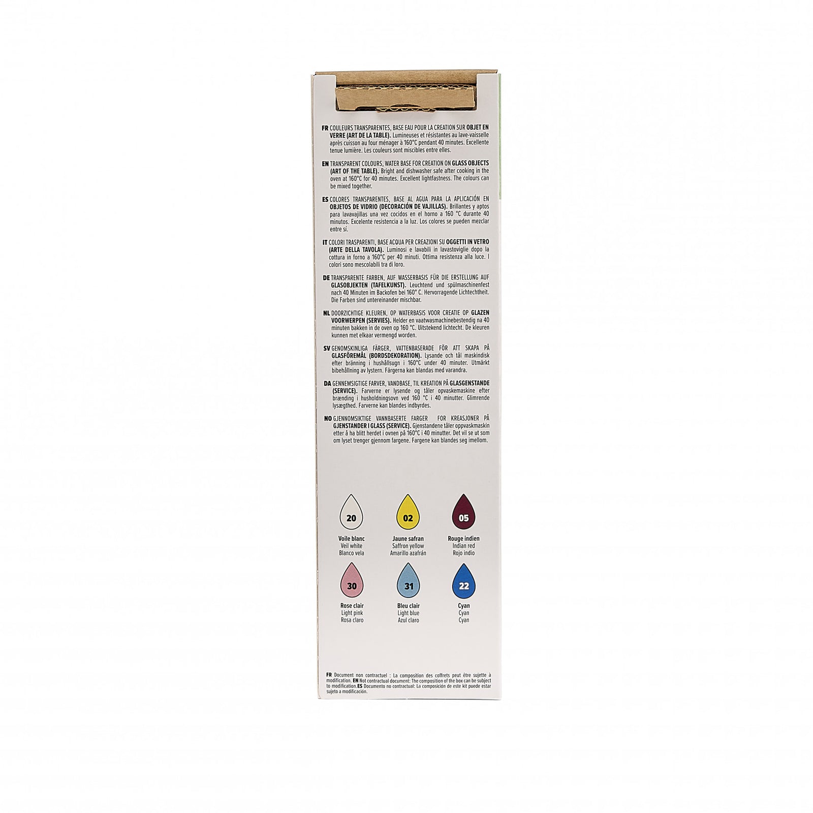 Pebeo Vitrea 160 set boja za staklo 6 x 20 ml