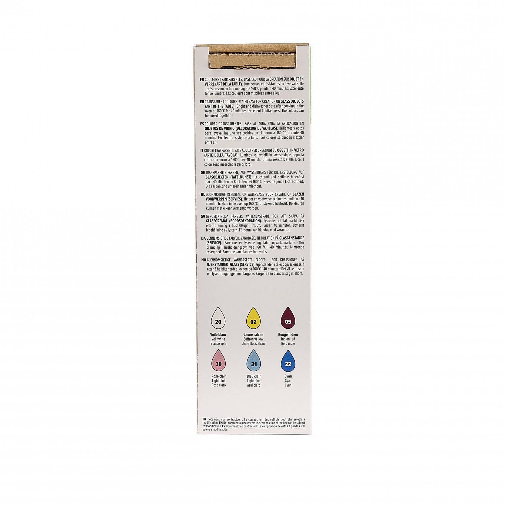 Pebeo Vitrea 160 set boja za staklo 6 x 20 ml