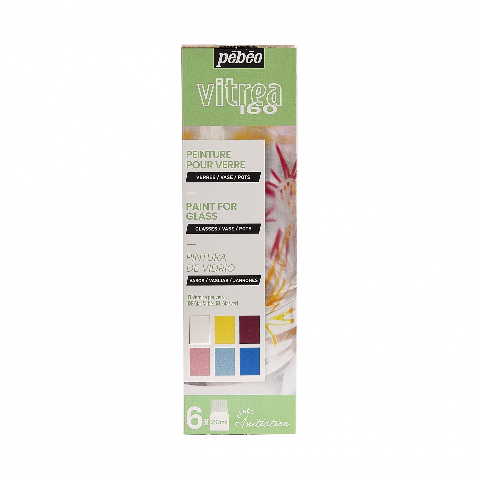 Pebeo Vitrea 160 set boja za staklo 6 x 20 ml