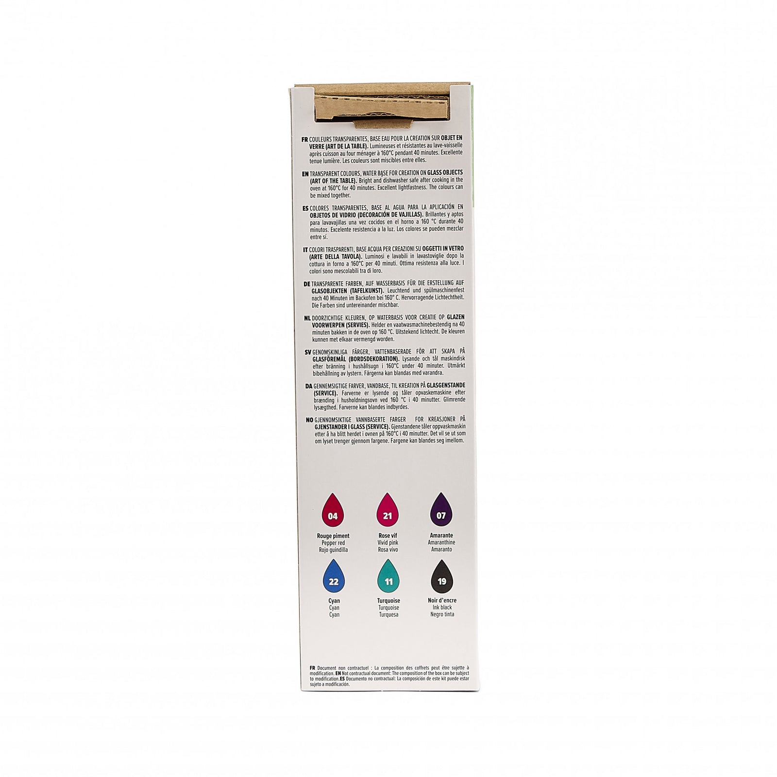 Pebeo Vitrea 160 set sjajnih boja za staklo 6 x 20 ml