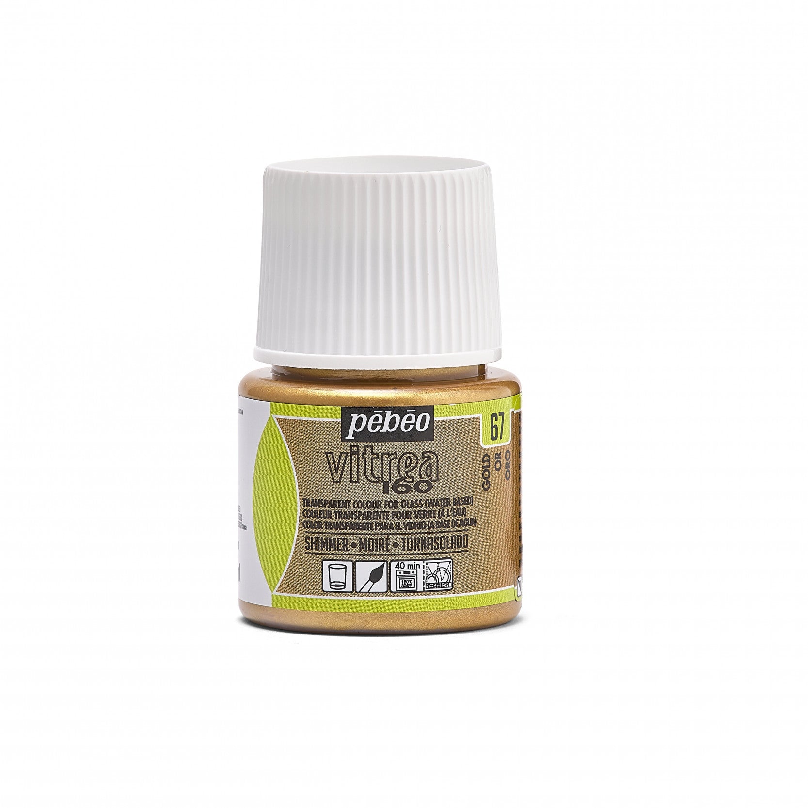 Vitraj boja za staklo Pebeo Vitrea 160 – 45 ml, Shimmer Gold