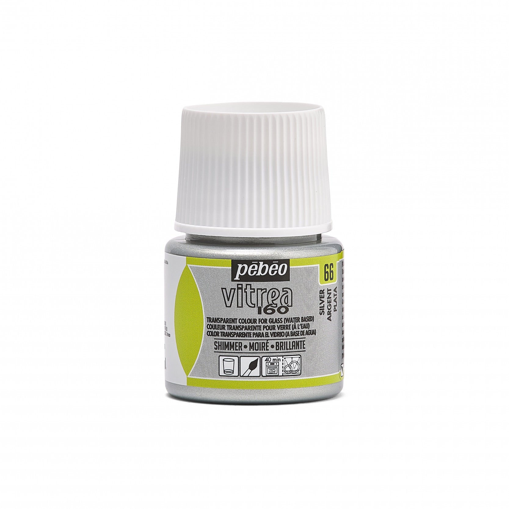 Pebeo Vitrea 160 boja za staklo i vitraje 45 ml Shimmer Silver