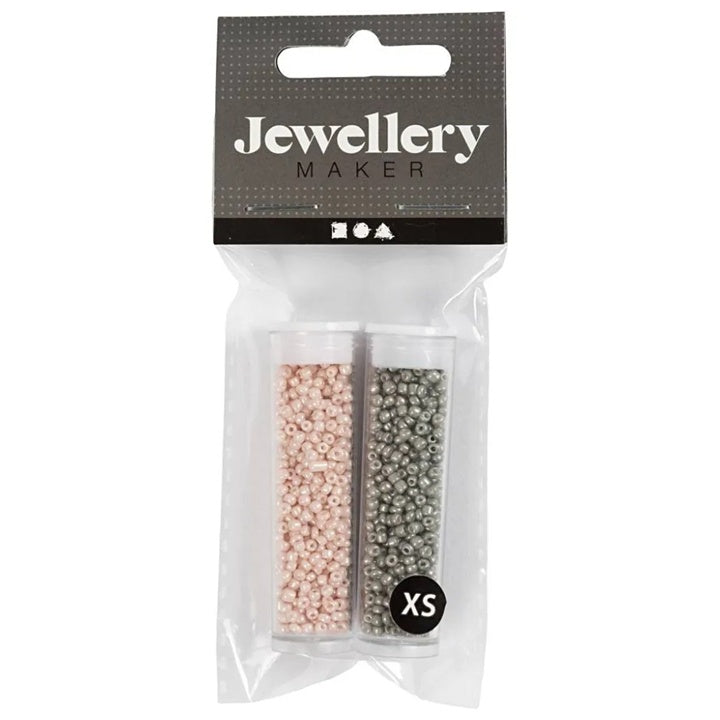Rocaille perle 1,7 mm, set 2x7 g – Bež s bisernim sjajem