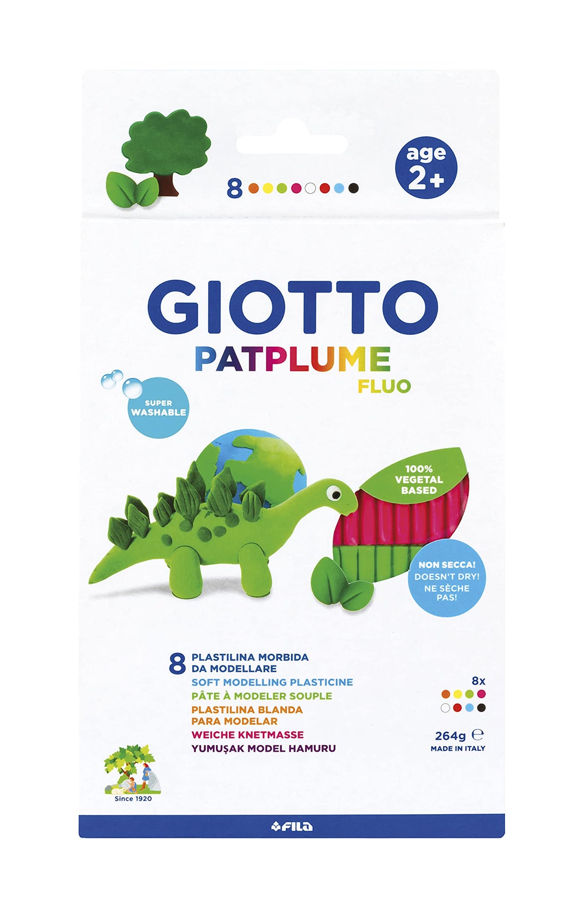Plastelin GIOTTO Patplume neonske boje 8 x 33 g
