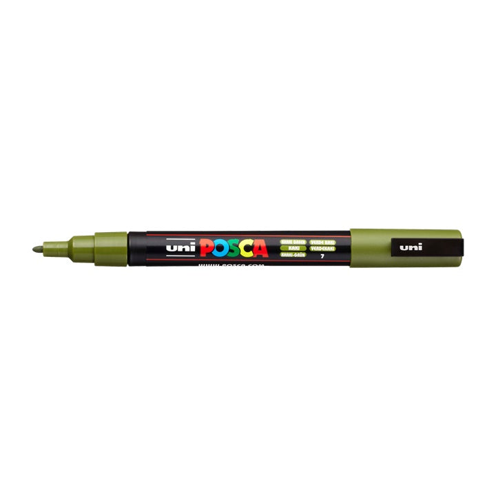 Marker UNI POSCA PC-3M 0.9 - 1.3 mm – kaki zelena (7)