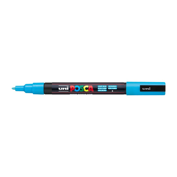 Marker UNI POSCA PC-3M 0.9 - 1.3 mm – svijetloplava (8)