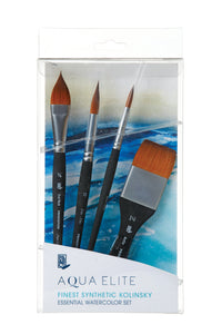 Set kistova za akvarel PRINCETON Aqua Elite – sintetički Kolinsky samur, 4 kom