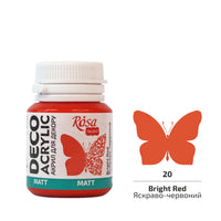 Akril za dekoracije, MATT, 20 ml, ROSA TALENT – Bright Red mat