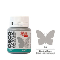 Akril za dekoracije, MATT, 20 ml, ROSA TALENT – Neutral Gray mat