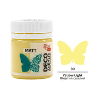 Akril za dekoracije, MATT, 20 ml, ROSA TALENT – Yellow Light mat