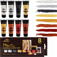 Sada 8 akrilnih boja Phoenix metalik 8 x 21 ml