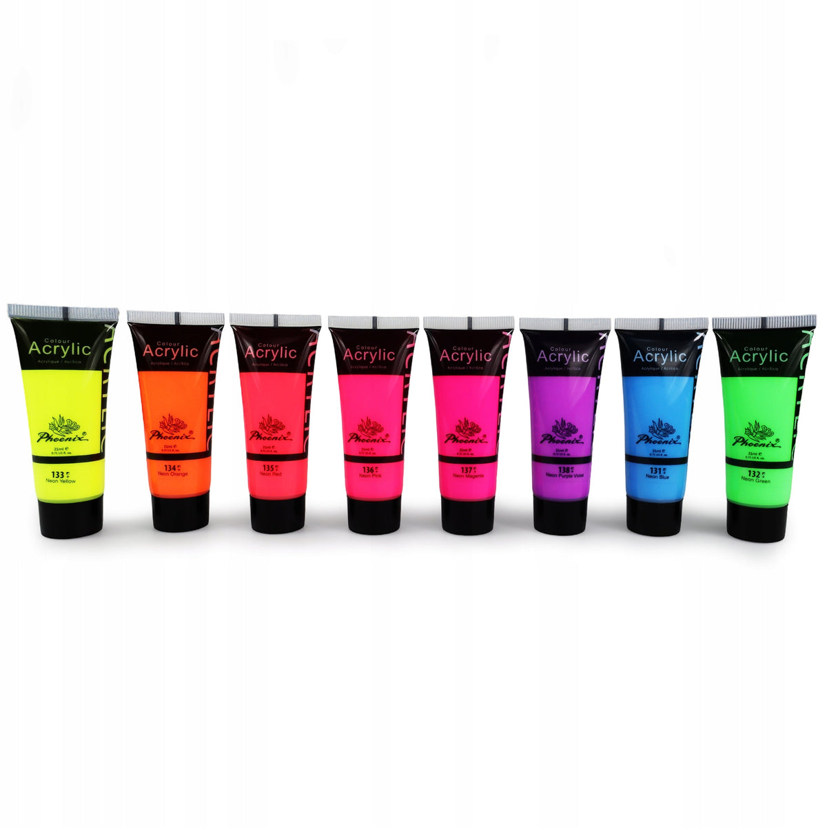 Sada 8 akrilnih boja Phoenix neon 8 x 21 ml