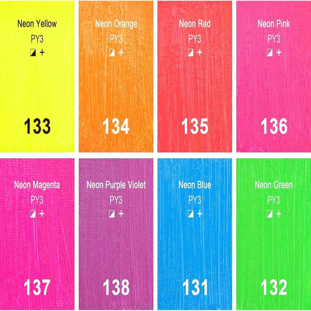 Sada 8 akrilnih boja Phoenix neon 8 x 21 ml