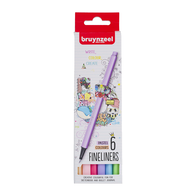 Sada finelinera Bruynzeel pastelne boje – 6 kom / 0,4 mm