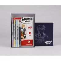 Sada za crtanje mange CLAIREFONTAINE Manga Addict Tombow A5 - 50 listova