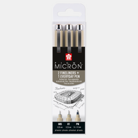 Set tehničkih olovaka SAKURA Pigma Micron Arhitektura 3 kom - 005, 01, PN Black