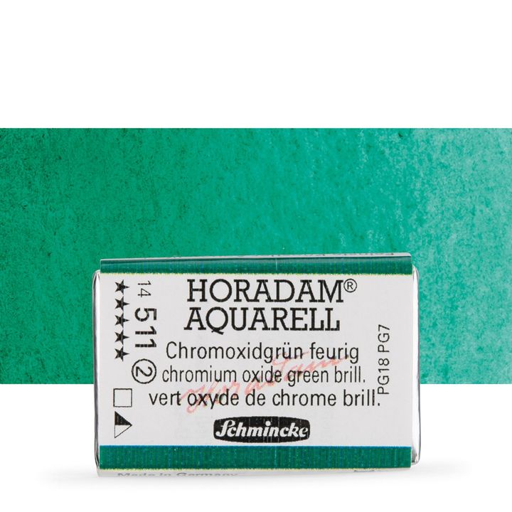 Schmincke Horadam akvarelne boje u cijeloj posudici – 511 chromium oxide briljantno zelena