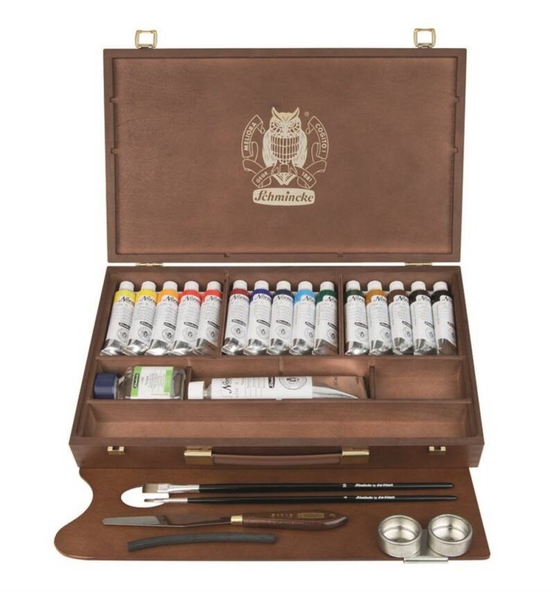 Drvena kutija Schmincke NORMA Professional, 15 x 35 ml + bijela 120 ml