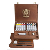 Drvena kutija s uljanim bojama Schmincke NORMA Professional 11 x 35 ml + pribor