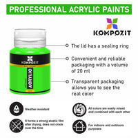 Set akrilnih boja Kompozit STANDART 18 x 20 ml