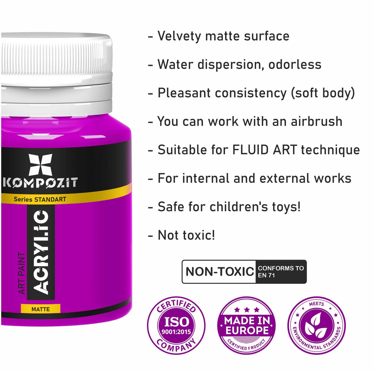 Set akrilnih boja Kompozit STANDART 24 x 20 ml