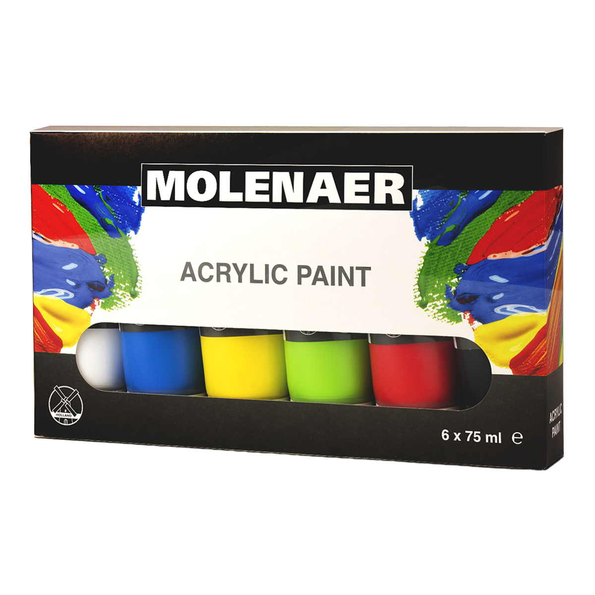 Set akrilnih boja Molenaer 6 x 75 ml - mix boja