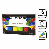 Set akrilnih boja Molenaer 6 x 75 ml - mix boja