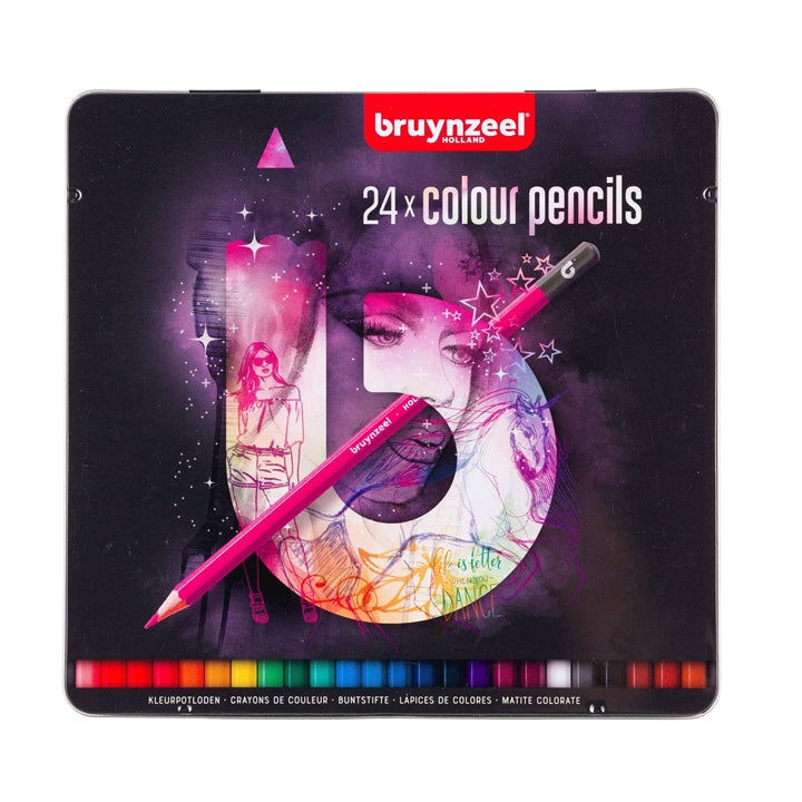 Set bojica u metalnoj kutiji bruynzeel - pink | razni setovi — slika 1