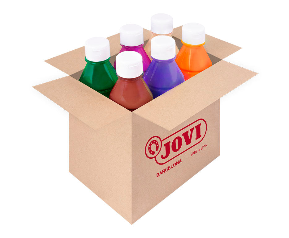 Set dječjih boja JOVI Premium tekuća tempera 6 x 250 ml – miks boja varijanta B