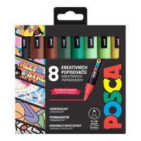 Set markera Posca PC-5M EARTH, 1,8 – 2,5 mm – 8 kom