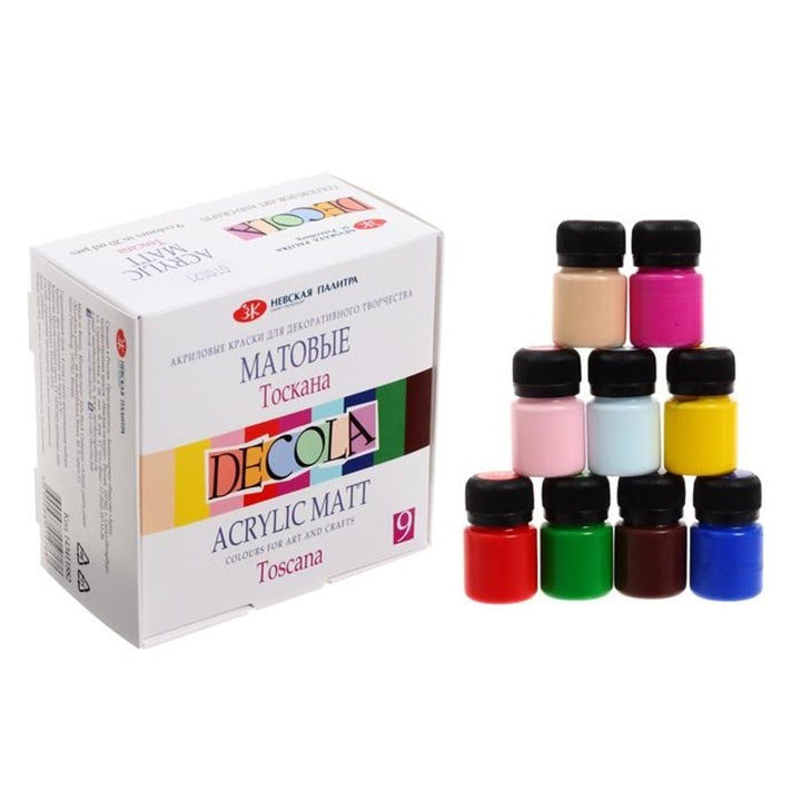 Komplet matnih akrilnih boja Decola 9x20 ml – Toscana