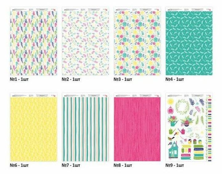 Set papira za scrapbooking Floral garden 21 x 29.7 cm — slika 1