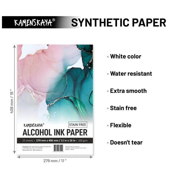Set sintetičkih papira za alkoholne tinte KAMENSKAYA | različite veličine — slika 2