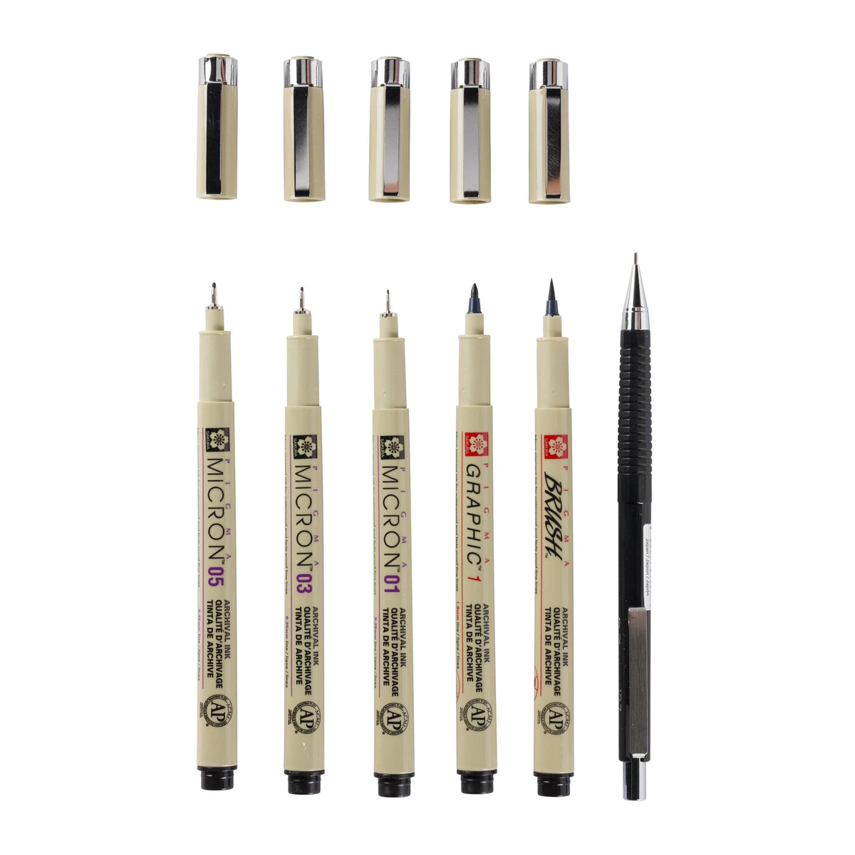Set tehničkih olovaka Sakura Pigma Micron Manga - 6 kom / crna