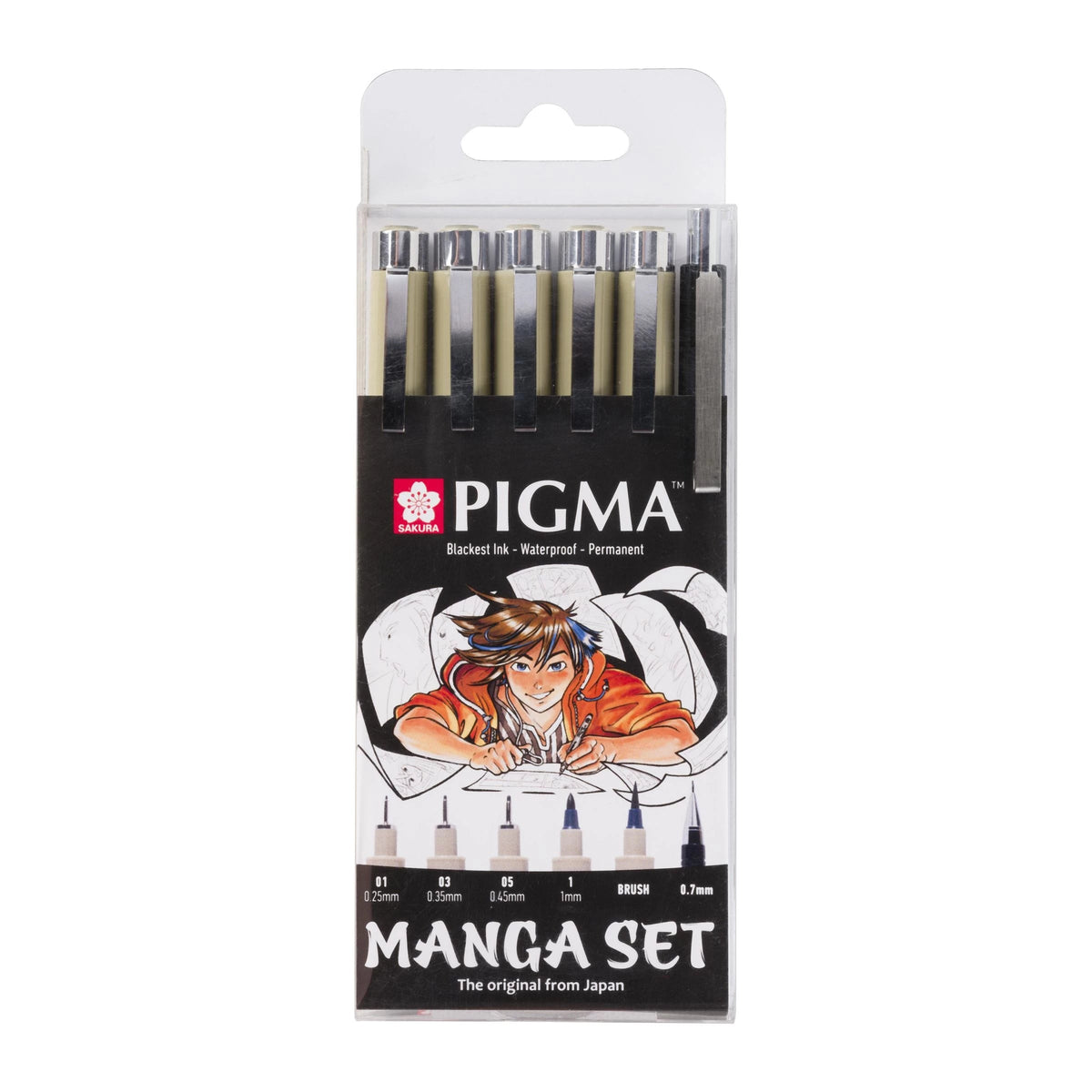 Set tehničkih olovaka Sakura Pigma Micron Manga - 6 kom / crna