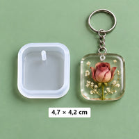 kvadratni kalup 4,7 × 4,2 cm + 3 prstena za privjesak