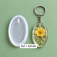 ovalni kalup 6,2 × 3,4 cm + 3 prstena za privjesak