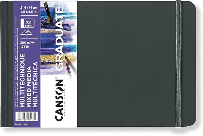Skicár Canson Graduate Art Book Mix Media 200 g/m², 72 lista, 14 x 21,6 cm, tvrdi uvez
