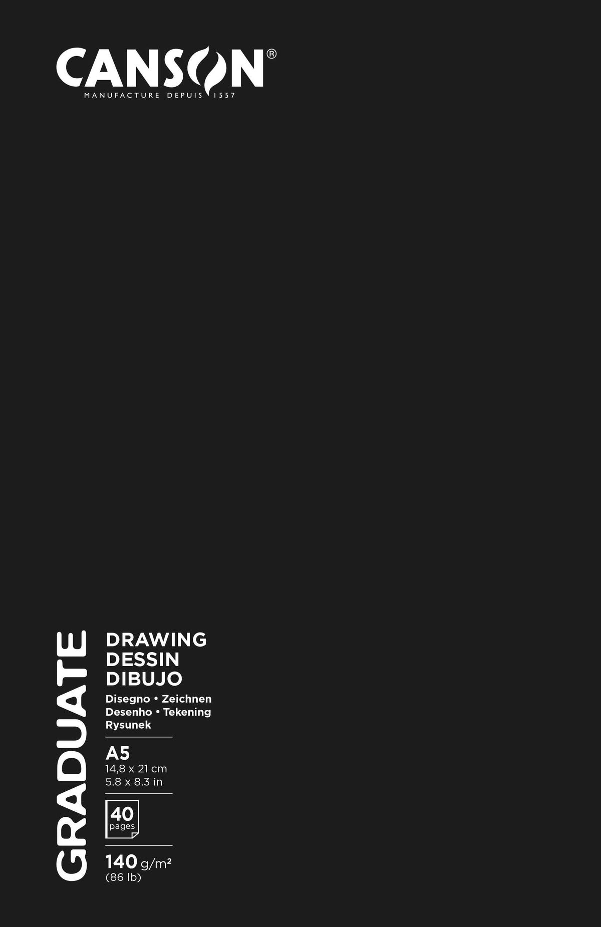 Skicár Canson Graduate Art Book Sketch & Draw 140 g/m², 40 listova, A5, tvrdi uvez