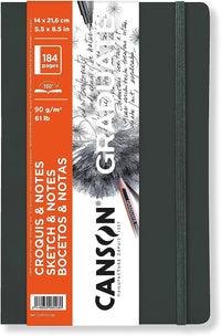 Skicblok Canson Graduate Art Book 90 g/m² 184 listova 14 x 21,6 cm meki uvez Dark Grey