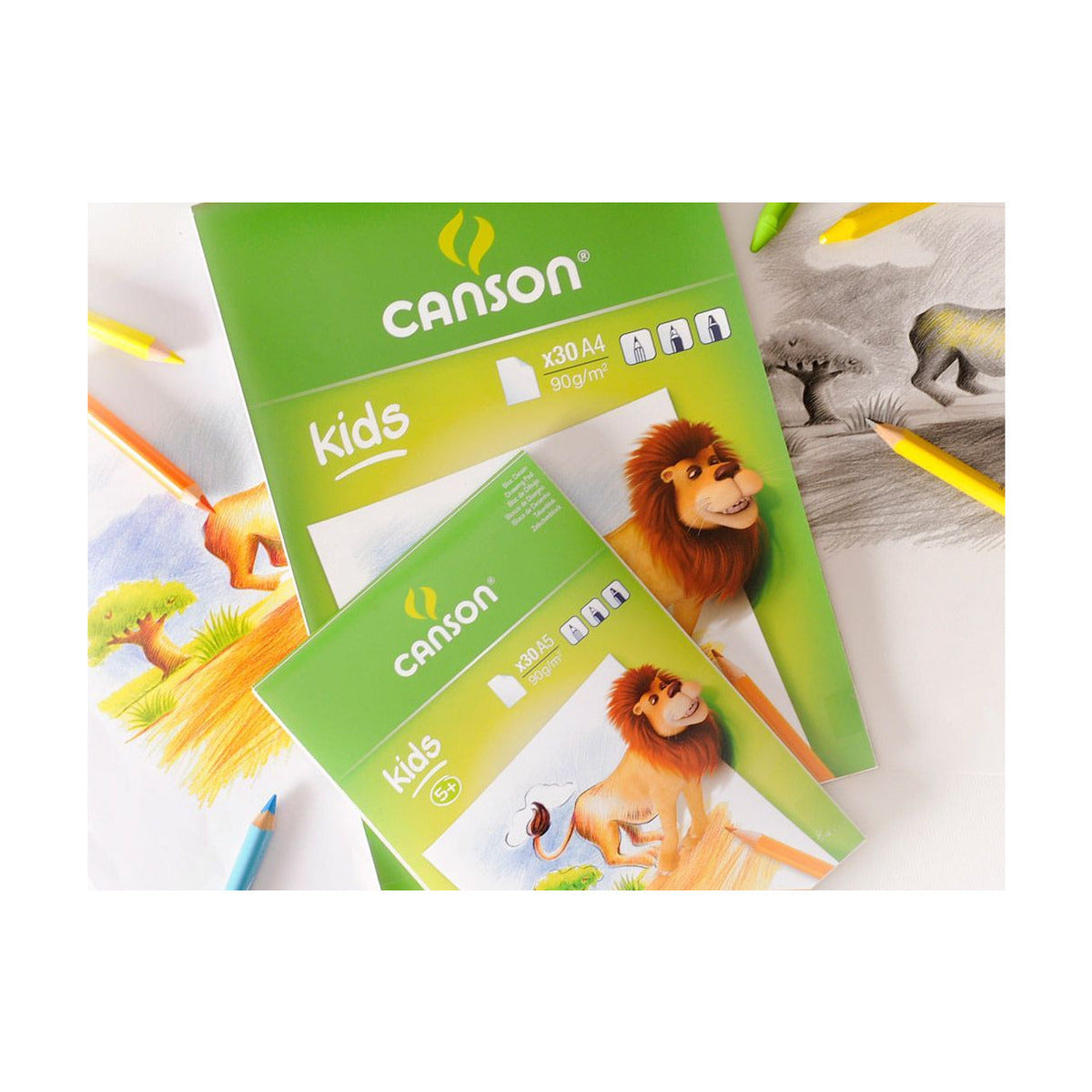 Skicirni blok CANSON Kids 90 g/m² – 30 listova, formati A5 – A4