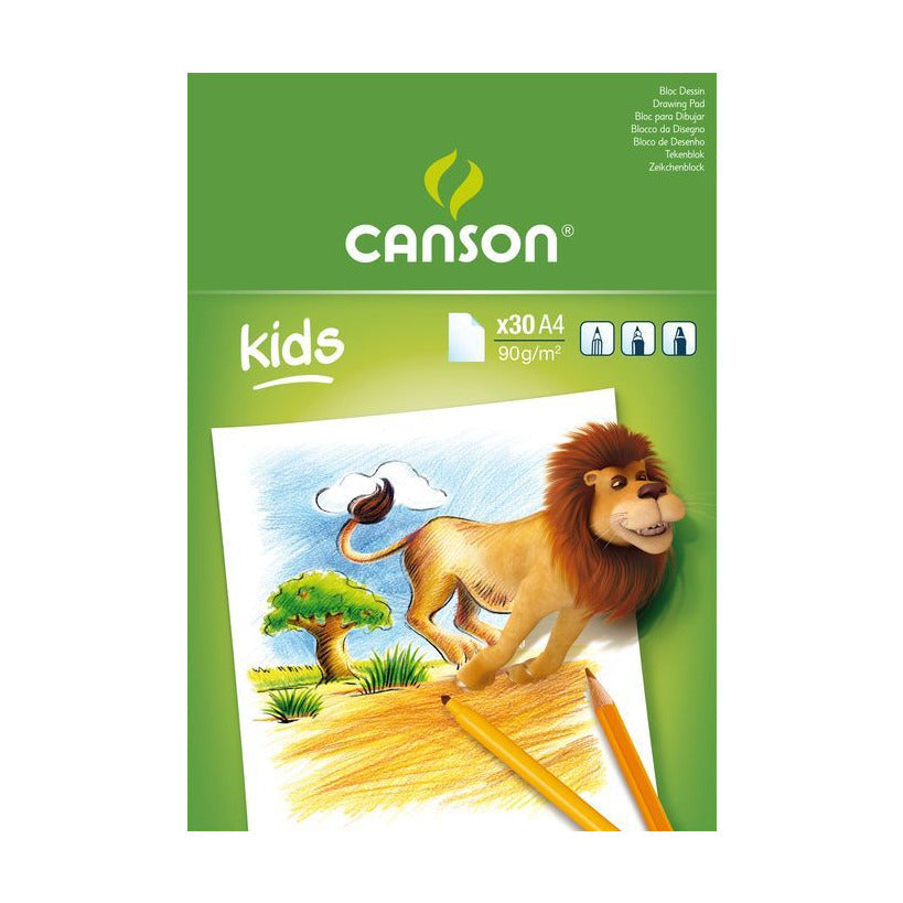 Skicirni blok CANSON Kids 90 g/m² – 30 listova, formati A5 – A4