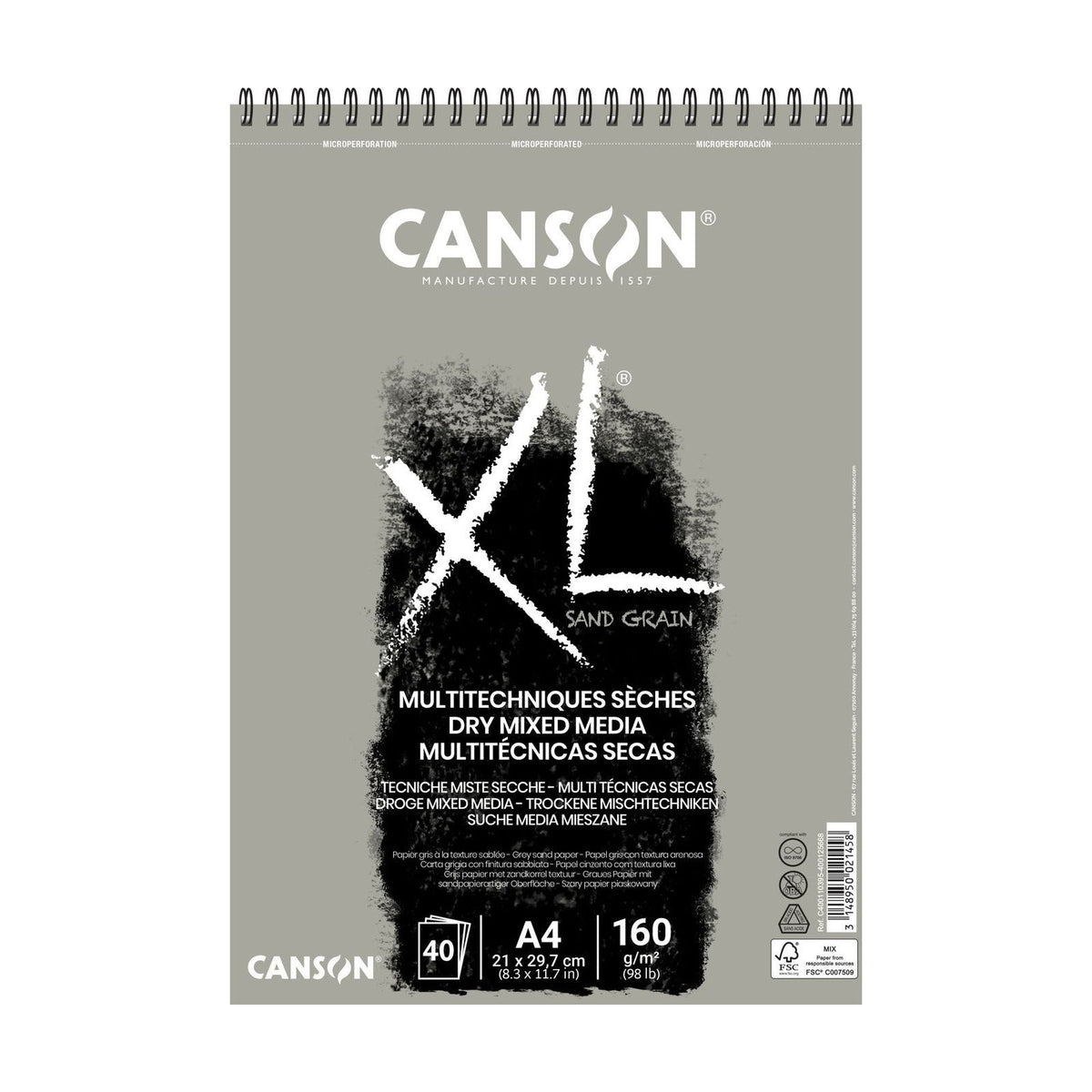 Skicovací blok CANSON XL Touch sivi 160 g/m² A4 – A3 - 40 listova