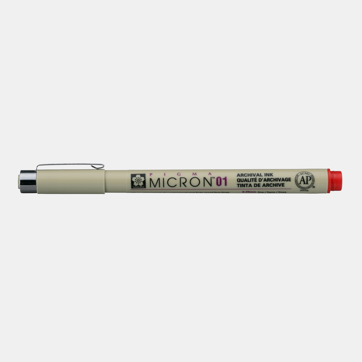 Flomaster za tehničko crtanje SAKURA Pigma Micron RED | izaberite debljinu – 01 0,25 mm