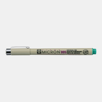 Flomaster za tehničko crtanje SAKURA Pigma Micron GREEN | izaberite debljinu – 005 0,20 mm