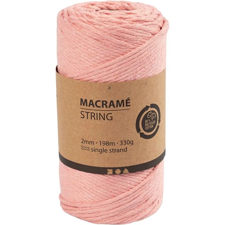 Špaga za makrame 2 mm x 198 m – ružičasta
