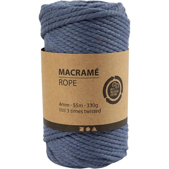 Špaga za makrame 4 mm x 55 m – plava