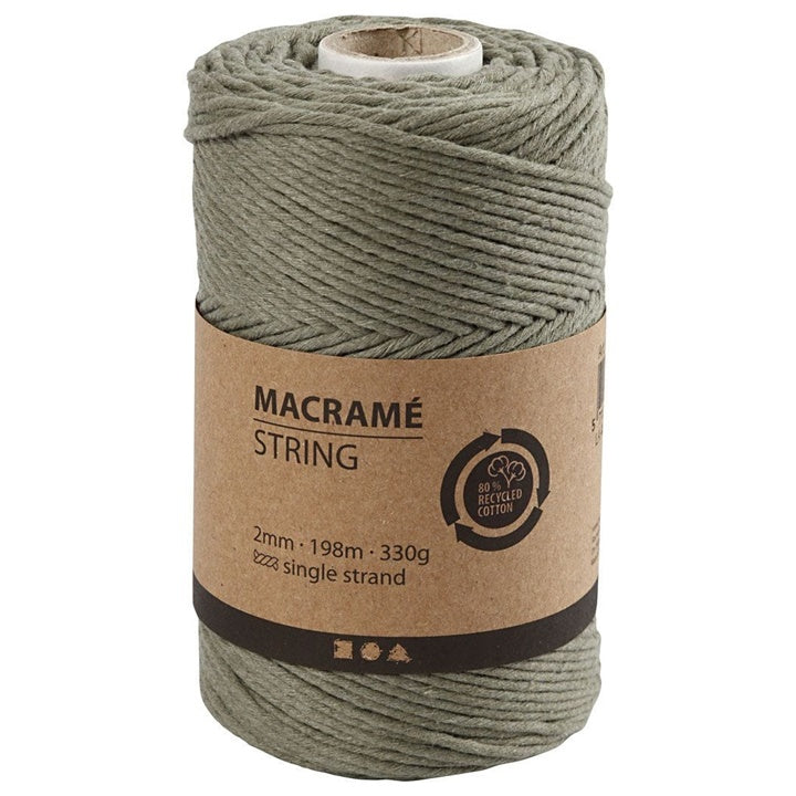 Špaga za makrame 2 mm x 198 m – siva