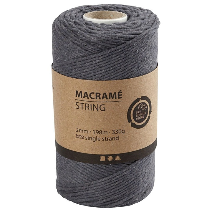 Špaga za makrame 2 mm x 198 m – crna