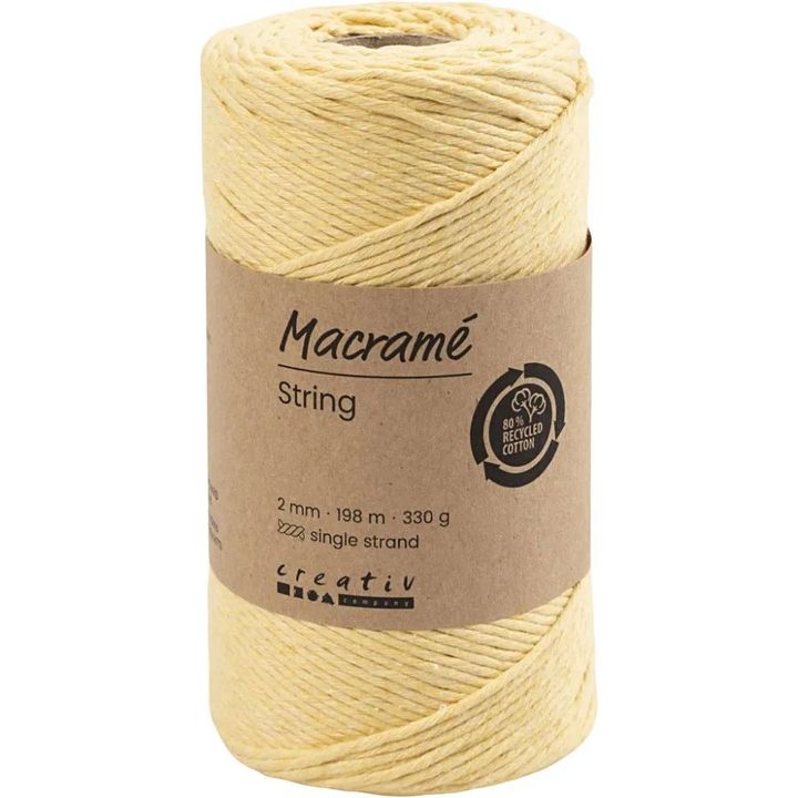Špaga za makrame 2 mm x 198 m – svjetložuta
